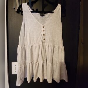 Torrid White Tiered V Neck Embroidered Top 2x